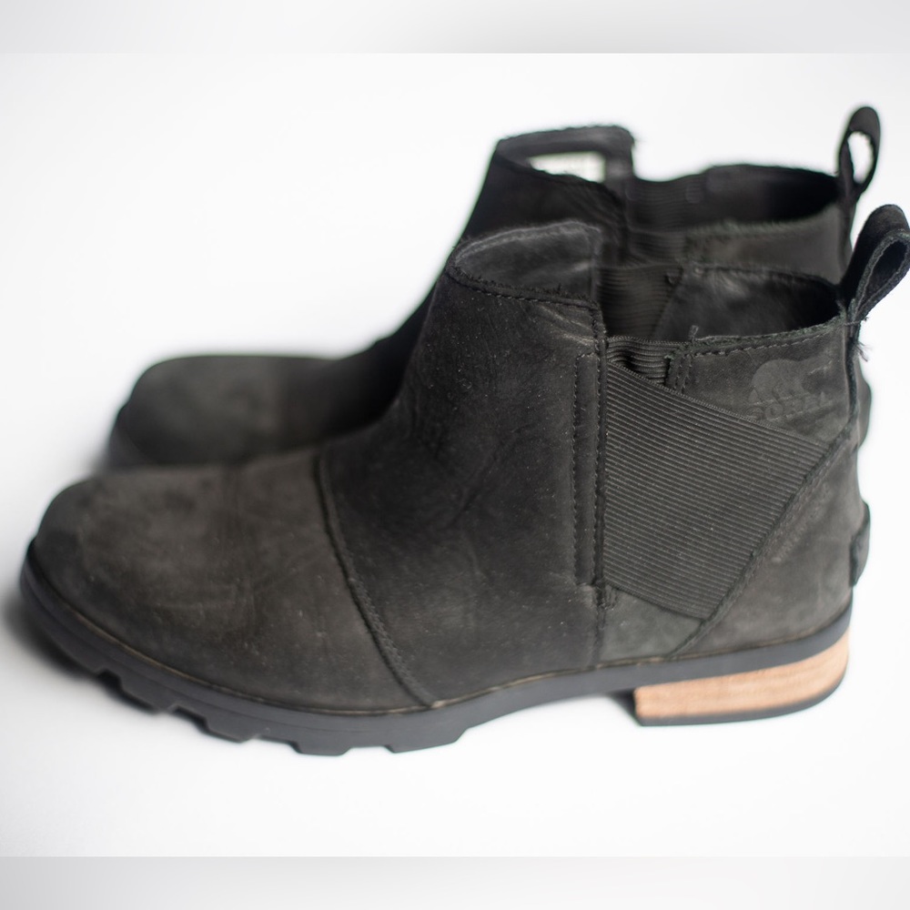Sorel Women's Black Emelie NL2671-010 Waterproof Ankle Chelsea Boots 6.5 - Picture 2 of 7
